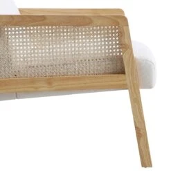 Fyne Beige Fabric Natural Frame Rattan Armchair -FINZ Furniture Shop ACH 608 BEIGEFAB NAT detail4