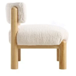 Okja Ecru Sherpa Faux Shearling Accent Chair 17 Okja Ecru Sherpa Faux Shearling Accent Chair -FINZ Furniture Shop ACH 728 WHITE SHERPA WB3