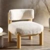 Okja Ecru Sherpa Faux Shearling Accent Chair 2 Okja Ecru Sherpa Faux Shearling Accent Chair -FINZ Furniture Shop ACH 728 WHITE SHERPA main