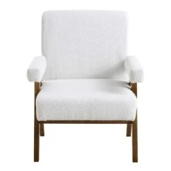Chinnor White Boucle Accent Chair 13 Chinnor White Boucle Accent Chair -FINZ Furniture Shop ACH 729 WHITE BOUCLE WB1