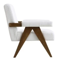 Chinnor White Boucle Accent Chair 16 Chinnor White Boucle Accent Chair -FINZ Furniture Shop ACH 729 WHITE BOUCLE WB3