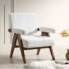Chinnor White Boucle Accent Chair -FINZ Furniture Shop ACH 729 WHITE BOUCLE main