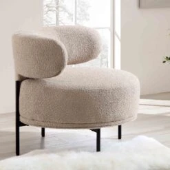 Penn Taupe Boucle Wing Back Accent Chair -FINZ Furniture Shop ACH 750 TAUPE BOUCLE scene2