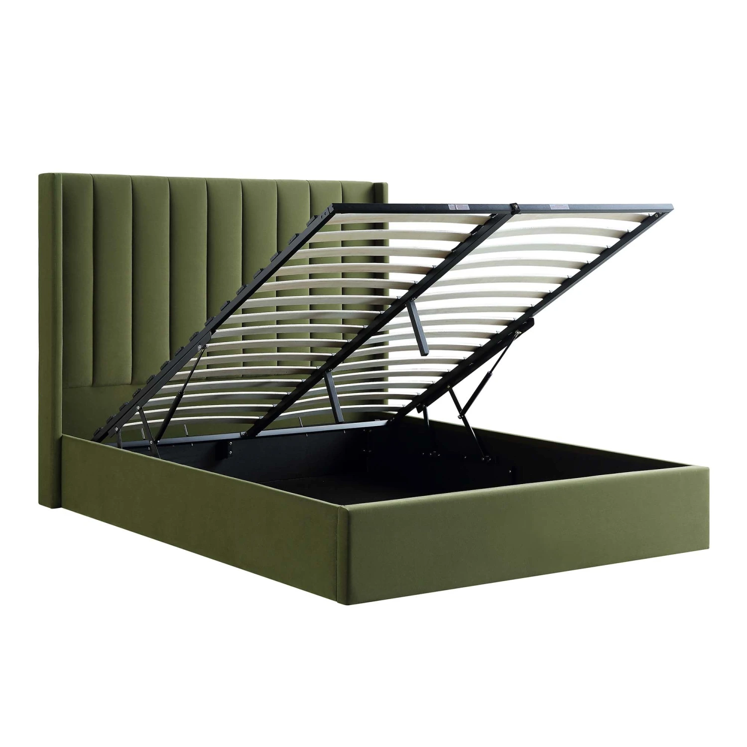 Wilton Moss Green Velvet Ottoman Storage Bed 10 Wilton Moss Green Velvet Ottoman Storage Bed - Image 8