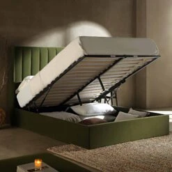 Wilton Moss Green Velvet Ottoman Storage Bed 20 Wilton Moss Green Velvet Ottoman Storage Bed -FINZ Furniture Shop AH 017 MOSS VEL scene2