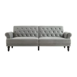 Hanney 3-Seater Chesterfield Sofabed In Grey Velvet 23 Hanney 3-Seater Chesterfield Sofabed In Grey Velvet -FINZ Furniture Shop AYSF 011 GREY VEL WB1