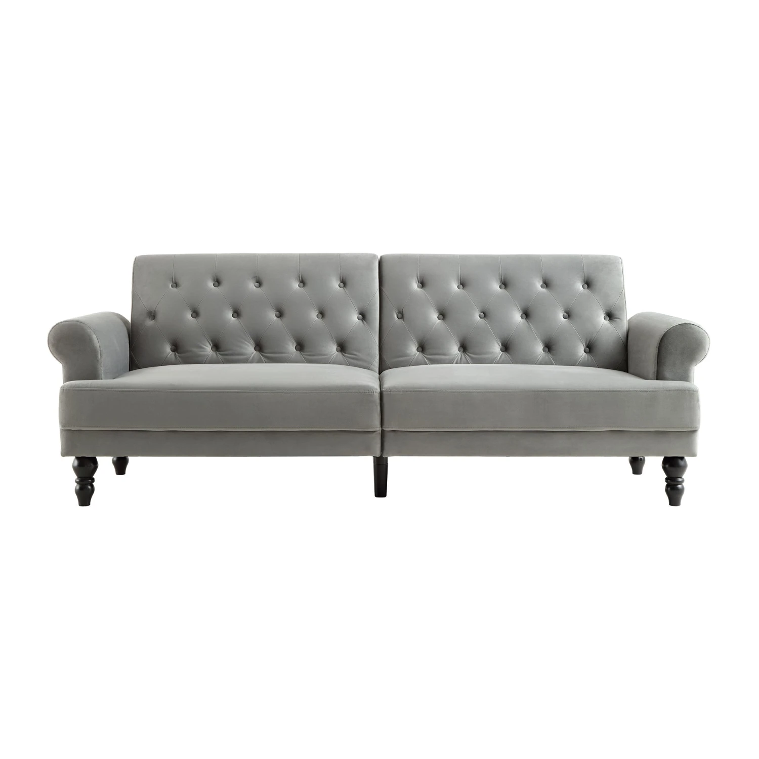Hanney 3-Seater Chesterfield Sofabed In Grey Velvet 6 Hanney 3-Seater Chesterfield Sofabed In Grey Velvet - Image 4