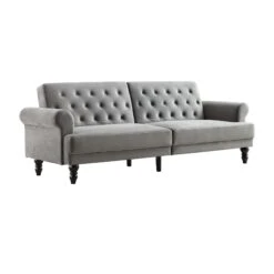 Hanney 3-Seater Chesterfield Sofabed In Grey Velvet 24 Hanney 3-Seater Chesterfield Sofabed In Grey Velvet -FINZ Furniture Shop AYSF 011 GREY VEL WB2