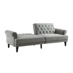 Hanney 3-Seater Chesterfield Sofabed In Grey Velvet 25 Hanney 3-Seater Chesterfield Sofabed In Grey Velvet -FINZ Furniture Shop AYSF 011 GREY VEL WB3