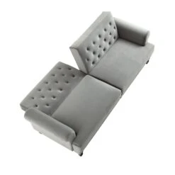 Hanney 3-Seater Chesterfield Sofabed In Grey Velvet 29 Hanney 3-Seater Chesterfield Sofabed In Grey Velvet -FINZ Furniture Shop AYSF 011 GREY VEL WB4