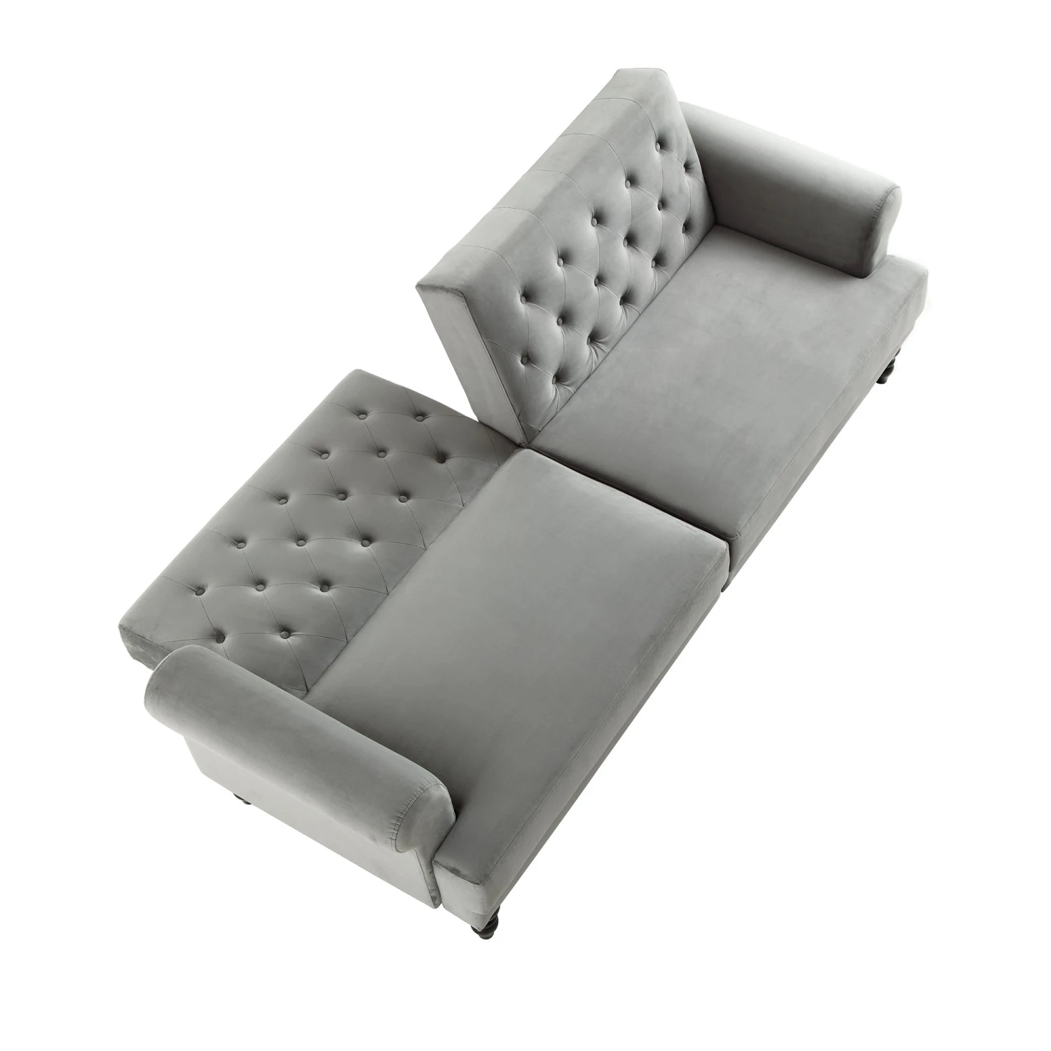Hanney 3-Seater Chesterfield Sofabed In Grey Velvet 12 Hanney 3-Seater Chesterfield Sofabed In Grey Velvet - Image 10
