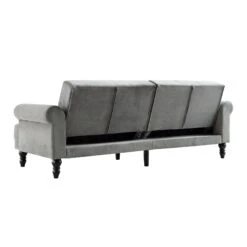 Hanney 3-Seater Chesterfield Sofabed In Grey Velvet 32 Hanney 3-Seater Chesterfield Sofabed In Grey Velvet -FINZ Furniture Shop AYSF 011 GREY VEL WB6
