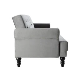 Hanney 3-Seater Chesterfield Sofabed In Grey Velvet 31 Hanney 3-Seater Chesterfield Sofabed In Grey Velvet -FINZ Furniture Shop AYSF 011 GREY VEL WB8