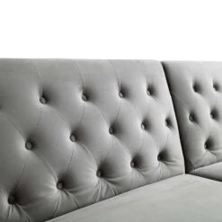 Hanney 3-Seater Chesterfield Sofabed In Grey Velvet 34 Hanney 3-Seater Chesterfield Sofabed In Grey Velvet -FINZ Furniture Shop AYSF 011 GREY VEL detail2