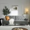 Hanney 3-Seater Chesterfield Sofabed In Grey Velvet 2 Hanney 3-Seater Chesterfield Sofabed In Grey Velvet -FINZ Furniture Shop AYSF 011 GREY VEL main f55f23e3 2a10 49a6 a157 7d99b7a660cb