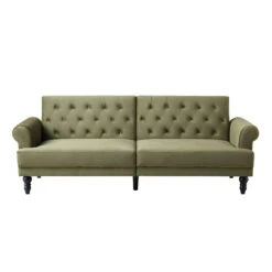 Hanney 3-Seater Chesterfield Sofabed In Moss Green Velvet 22 Hanney 3-Seater Chesterfield Sofabed In Moss Green Velvet -FINZ Furniture Shop AYSF 011 MOSSGREEN VEL WB1