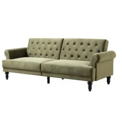 Hanney 3-Seater Chesterfield Sofabed In Moss Green Velvet 24 Hanney 3-Seater Chesterfield Sofabed In Moss Green Velvet -FINZ Furniture Shop AYSF 011 MOSSGREEN VEL WB2