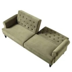 Hanney 3-Seater Chesterfield Sofabed In Moss Green Velvet 26 Hanney 3-Seater Chesterfield Sofabed In Moss Green Velvet -FINZ Furniture Shop AYSF 011 MOSSGREEN VEL WB4