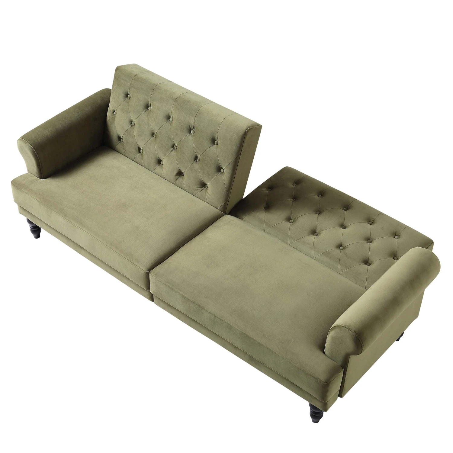 Hanney 3-Seater Chesterfield Sofabed In Moss Green Velvet 10 Hanney 3-Seater Chesterfield Sofabed In Moss Green Velvet - Image 8