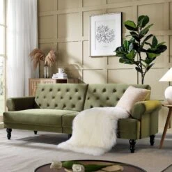 Hanney 3-Seater Chesterfield Sofabed In Moss Green Velvet 20 Hanney 3-Seater Chesterfield Sofabed In Moss Green Velvet -FINZ Furniture Shop AYSF 011 MOSSGREEN VEL main