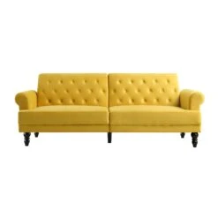 Hanney 3-Seater Chesterfield Sofabed In Mustard Yellow Velvet 30 Hanney 3-Seater Chesterfield Sofabed In Mustard Yellow Velvet -FINZ Furniture Shop AYSF 011 MUSTARD VEL WB1