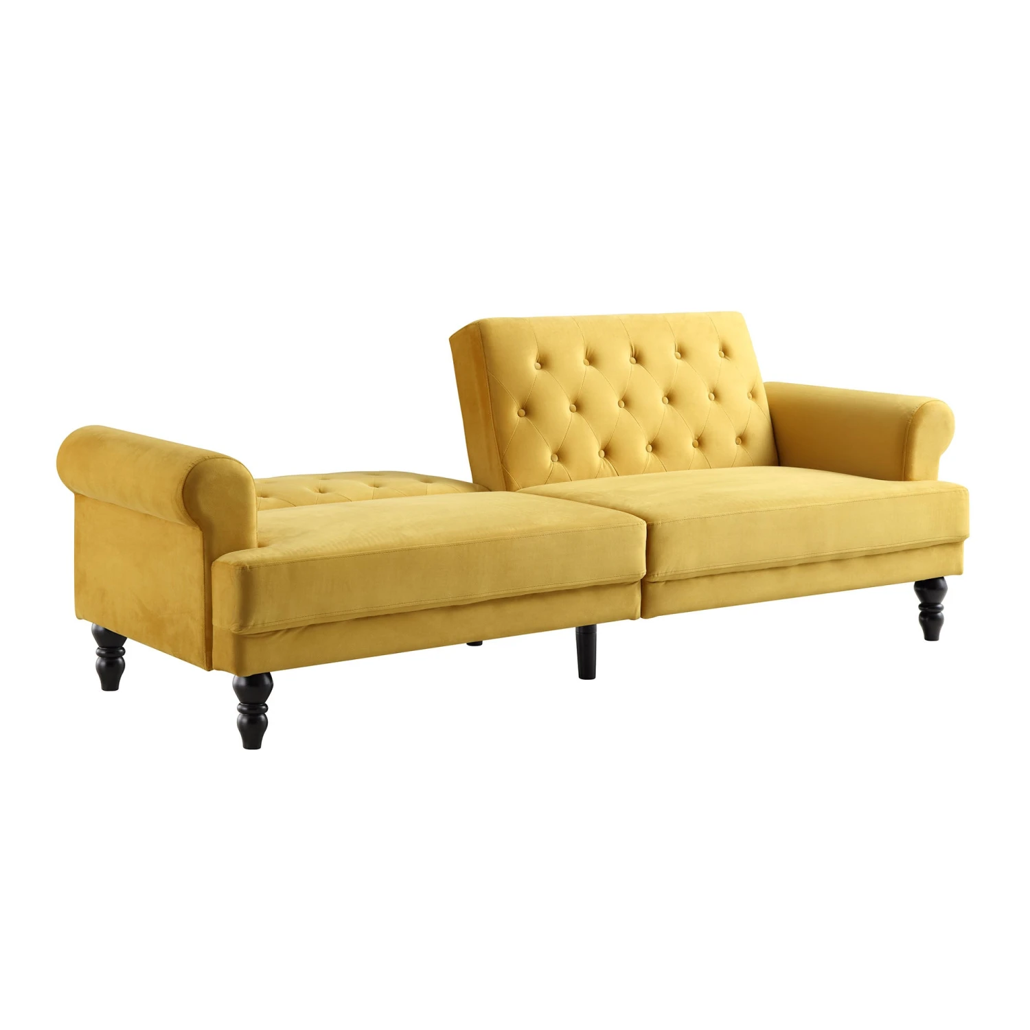 Hanney 3-Seater Chesterfield Sofabed In Mustard Yellow Velvet 13 Hanney 3-Seater Chesterfield Sofabed In Mustard Yellow Velvet - Image 11
