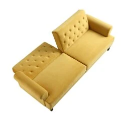 Hanney 3-Seater Chesterfield Sofabed In Mustard Yellow Velvet 33 Hanney 3-Seater Chesterfield Sofabed In Mustard Yellow Velvet -FINZ Furniture Shop AYSF 011 MUSTARD VEL WB4