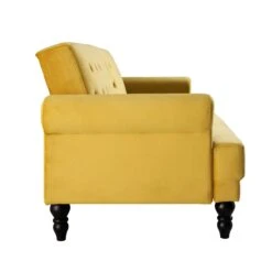 Hanney 3-Seater Chesterfield Sofabed In Mustard Yellow Velvet 36 Hanney 3-Seater Chesterfield Sofabed In Mustard Yellow Velvet -FINZ Furniture Shop AYSF 011 MUSTARD VEL WB6