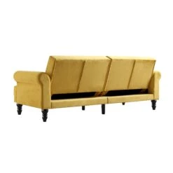 Hanney 3-Seater Chesterfield Sofabed In Mustard Yellow Velvet 37 Hanney 3-Seater Chesterfield Sofabed In Mustard Yellow Velvet -FINZ Furniture Shop AYSF 011 MUSTARD VEL WB7