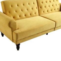 Hanney 3-Seater Chesterfield Sofabed In Mustard Yellow Velvet 38 Hanney 3-Seater Chesterfield Sofabed In Mustard Yellow Velvet -FINZ Furniture Shop AYSF 011 MUSTARD VEL detail1