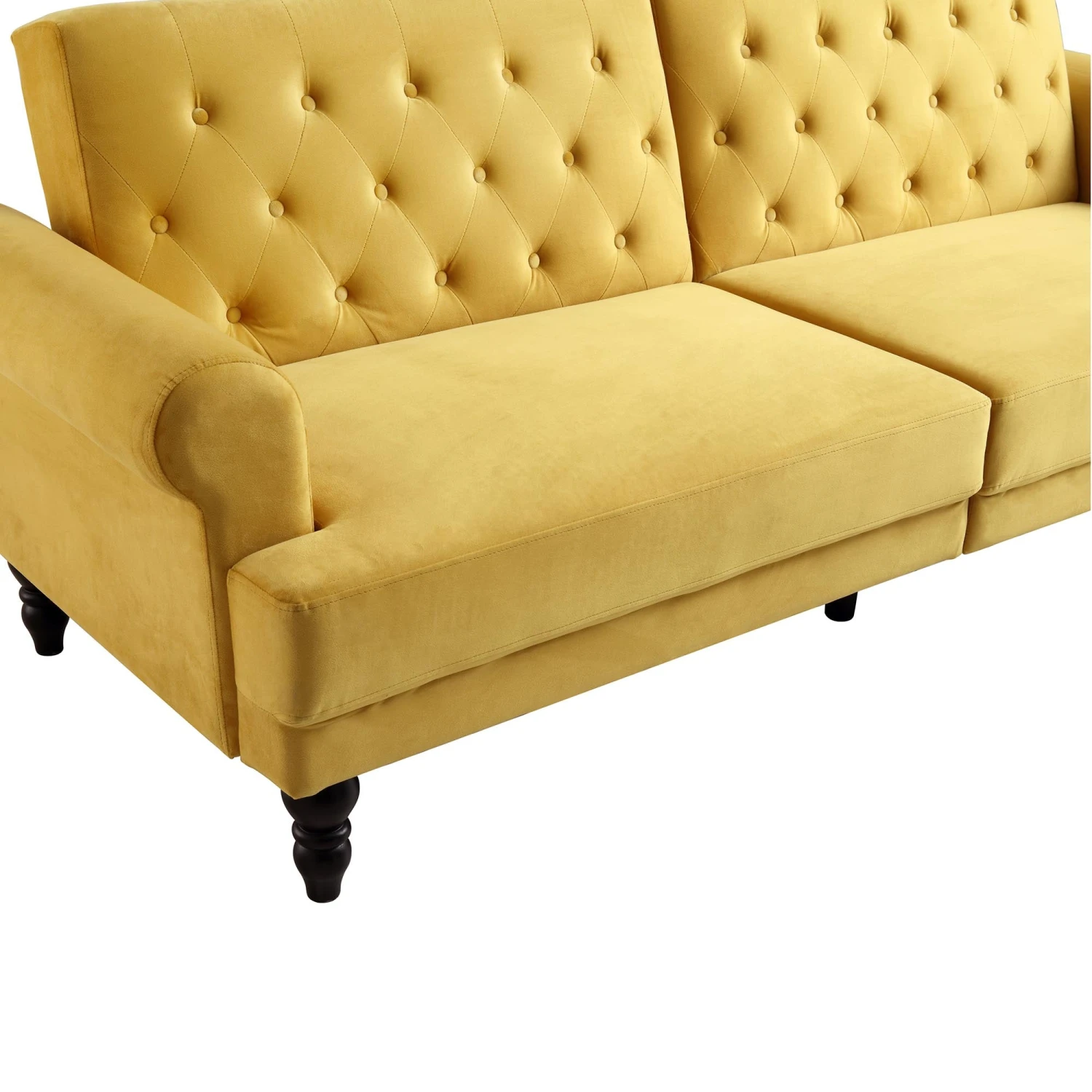 Hanney 3-Seater Chesterfield Sofabed In Mustard Yellow Velvet 19 Hanney 3-Seater Chesterfield Sofabed In Mustard Yellow Velvet - Image 17