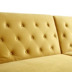 Hanney 3-Seater Chesterfield Sofabed In Mustard Yellow Velvet 39 Hanney 3-Seater Chesterfield Sofabed In Mustard Yellow Velvet -FINZ Furniture Shop AYSF 011 MUSTARD VEL detail2