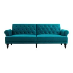 Hanney 3-Seater Chesterfield Sofabed In Teal Velvet 23 Hanney 3-Seater Chesterfield Sofabed In Teal Velvet -FINZ Furniture Shop AYSF 011 TEAL VEL WB1