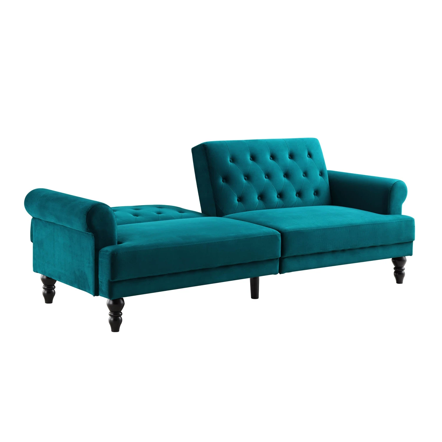 Hanney 3-Seater Chesterfield Sofabed In Teal Velvet 8 Hanney 3-Seater Chesterfield Sofabed In Teal Velvet - Image 6