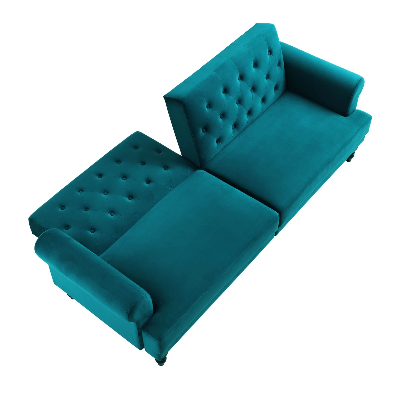 Hanney 3-Seater Chesterfield Sofabed In Teal Velvet 12 Hanney 3-Seater Chesterfield Sofabed In Teal Velvet - Image 10