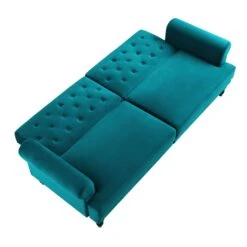 Hanney 3-Seater Chesterfield Sofabed In Teal Velvet 26 Hanney 3-Seater Chesterfield Sofabed In Teal Velvet -FINZ Furniture Shop AYSF 011 TEAL VEL WB5