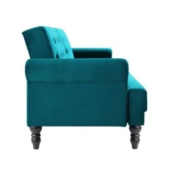 Hanney 3-Seater Chesterfield Sofabed In Teal Velvet 30 Hanney 3-Seater Chesterfield Sofabed In Teal Velvet -FINZ Furniture Shop AYSF 011 TEAL VEL WB6