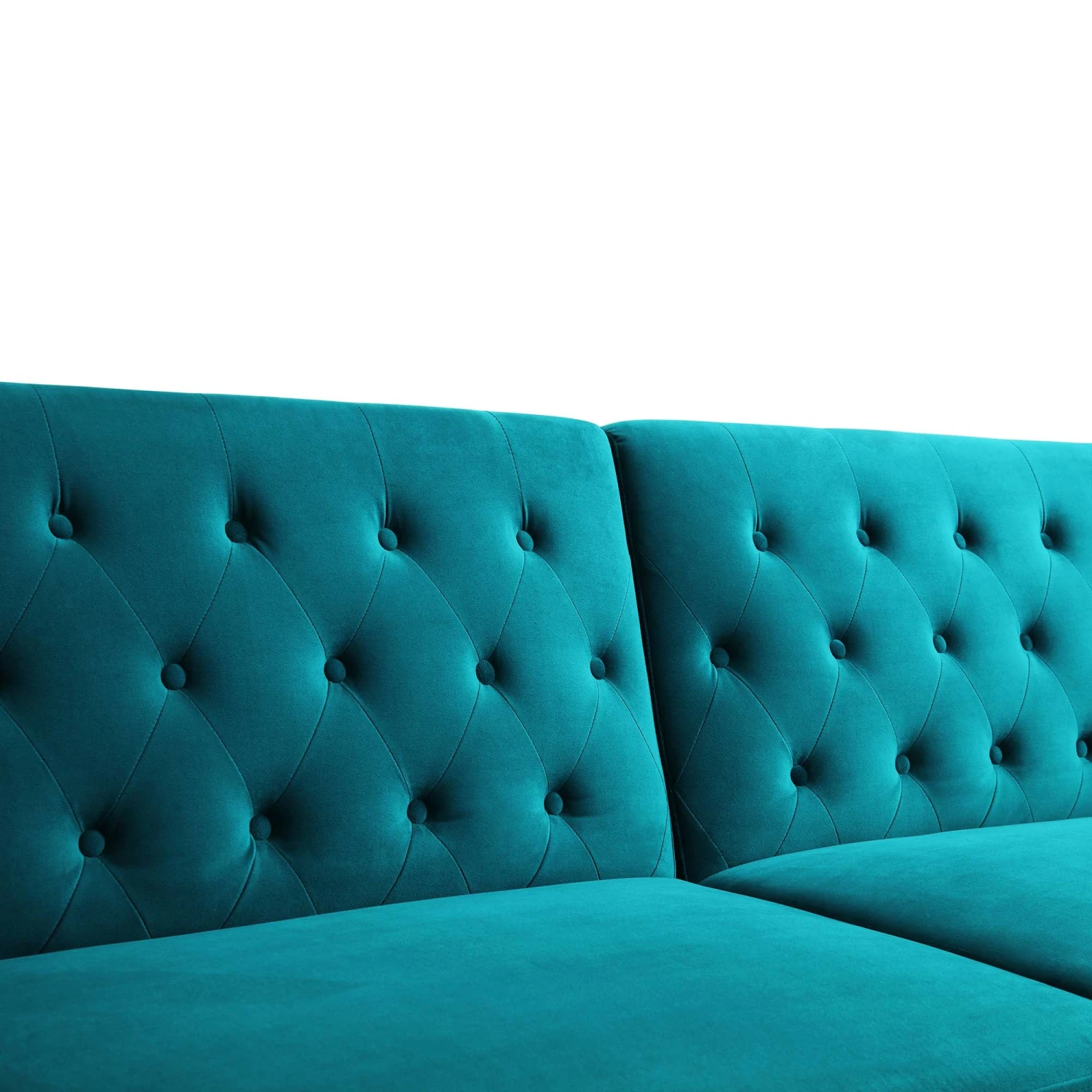 Hanney 3-Seater Chesterfield Sofabed In Teal Velvet 17 Hanney 3-Seater Chesterfield Sofabed In Teal Velvet - Image 15