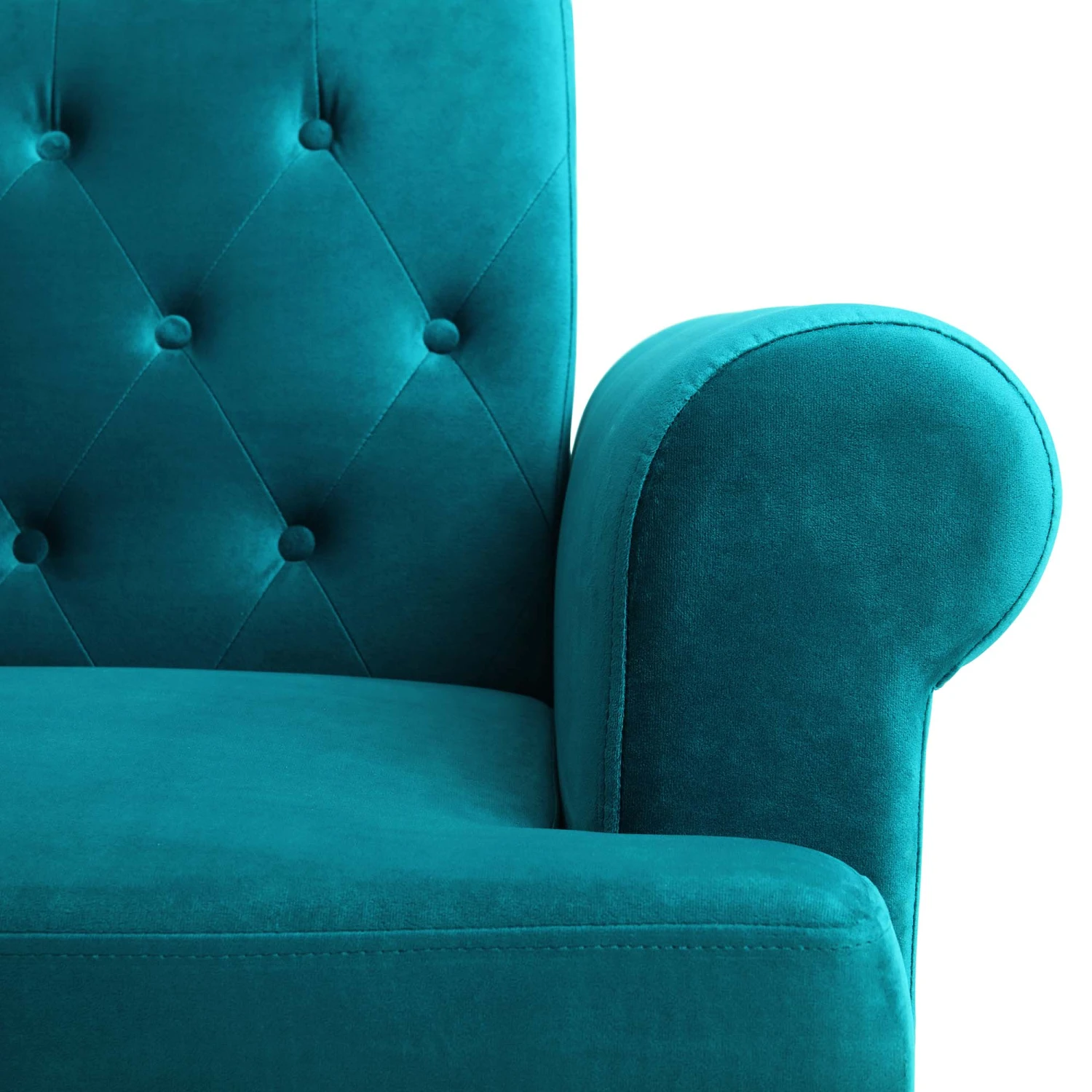 Hanney 3-Seater Chesterfield Sofabed In Teal Velvet 18 Hanney 3-Seater Chesterfield Sofabed In Teal Velvet - Image 16