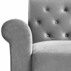 Hanney Chesterfield Chaise Sofabed In Grey Velvet -FINZ Furniture Shop AYSF 012 GREY VEL detail3