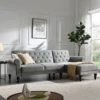 Hanney Chesterfield Chaise Sofabed In Grey Velvet 1 Hanney Chesterfield Chaise Sofabed In Grey Velvet -FINZ Furniture Shop AYSF 012 GREY VEL main