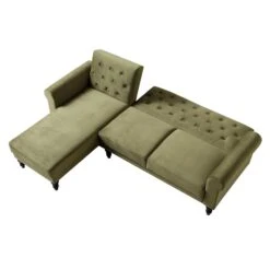 Hanney Chesterfield Chaise Sofabed In Moss Green Velvet 25 Hanney Chesterfield Chaise Sofabed In Moss Green Velvet -FINZ Furniture Shop AYSF 012 MOSSGREEN VEL WB4