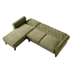 Hanney Chesterfield Chaise Sofabed In Moss Green Velvet 27 Hanney Chesterfield Chaise Sofabed In Moss Green Velvet -FINZ Furniture Shop AYSF 012 MOSSGREEN VEL WB5