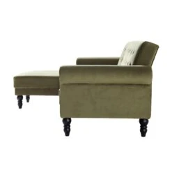 Hanney Chesterfield Chaise Sofabed In Moss Green Velvet 28 Hanney Chesterfield Chaise Sofabed In Moss Green Velvet -FINZ Furniture Shop AYSF 012 MOSSGREEN VEL WB7
