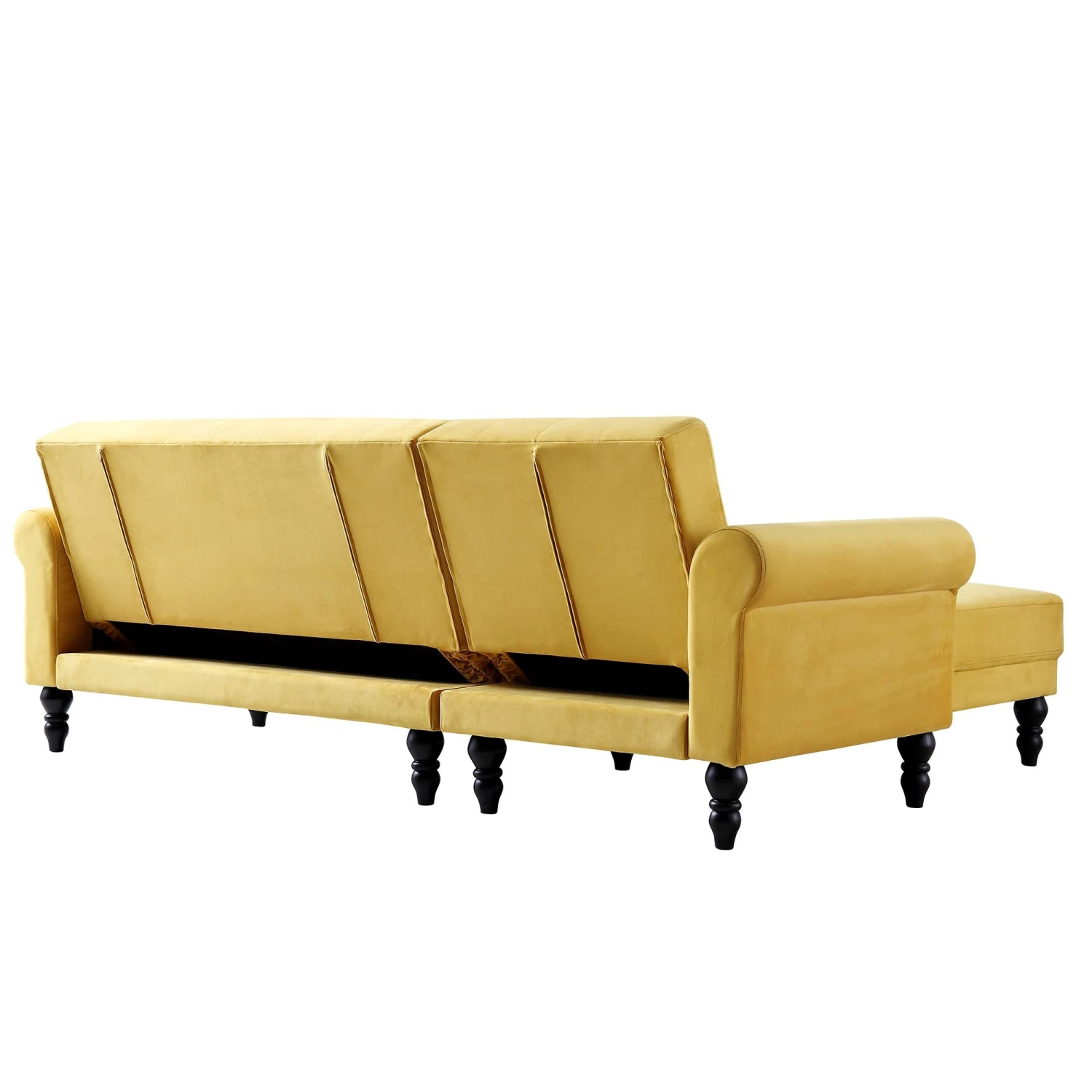 Hanney Chesterfield Chaise Sofabed In Mustard Yellow Velvet 16 Hanney Chesterfield Chaise Sofabed In Mustard Yellow Velvet - Image 14