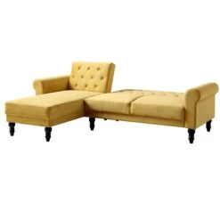 Hanney Chesterfield Chaise Sofabed In Mustard Yellow Velvet 27 Hanney Chesterfield Chaise Sofabed In Mustard Yellow Velvet -FINZ Furniture Shop AYSF 012 MUSTARD VEL WB3