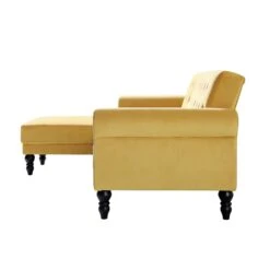 Hanney Chesterfield Chaise Sofabed In Mustard Yellow Velvet 26 Hanney Chesterfield Chaise Sofabed In Mustard Yellow Velvet -FINZ Furniture Shop AYSF 012 MUSTARD VEL WB7