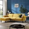 Hanney Chesterfield Chaise Sofabed In Mustard Yellow Velvet 2 Hanney Chesterfield Chaise Sofabed In Mustard Yellow Velvet -FINZ Furniture Shop AYSF 012 MUSTARD VEL main