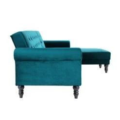 Hanney Chesterfield Chaise Sofabed In Teal Velvet 31 Hanney Chesterfield Chaise Sofabed In Teal Velvet -FINZ Furniture Shop AYSF 012 TEAL VEL WB8
