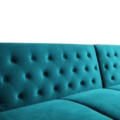 Hanney Chesterfield Chaise Sofabed In Teal Velvet 34 Hanney Chesterfield Chaise Sofabed In Teal Velvet -FINZ Furniture Shop AYSF 012 TEAL VEL detail2